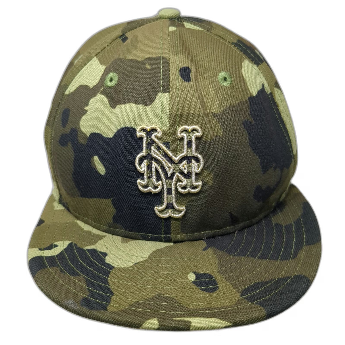 New York Mets MLB New Era Snapback Hat Green Camo One Size Flat Bill 9FIFTY