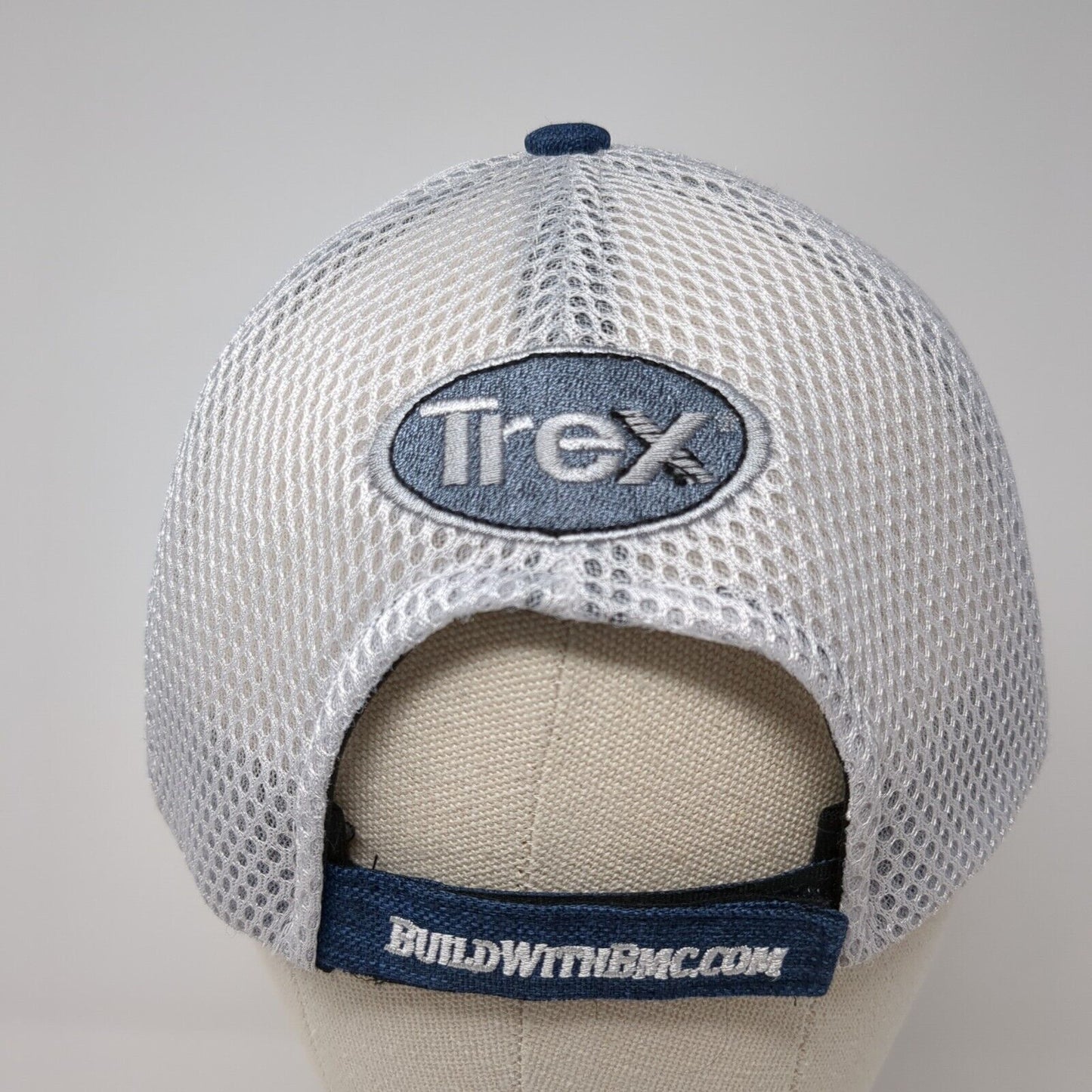 BMC Trex Strapback Trucker Hat Blue One Size Adjustable Embroidered Mesh Back