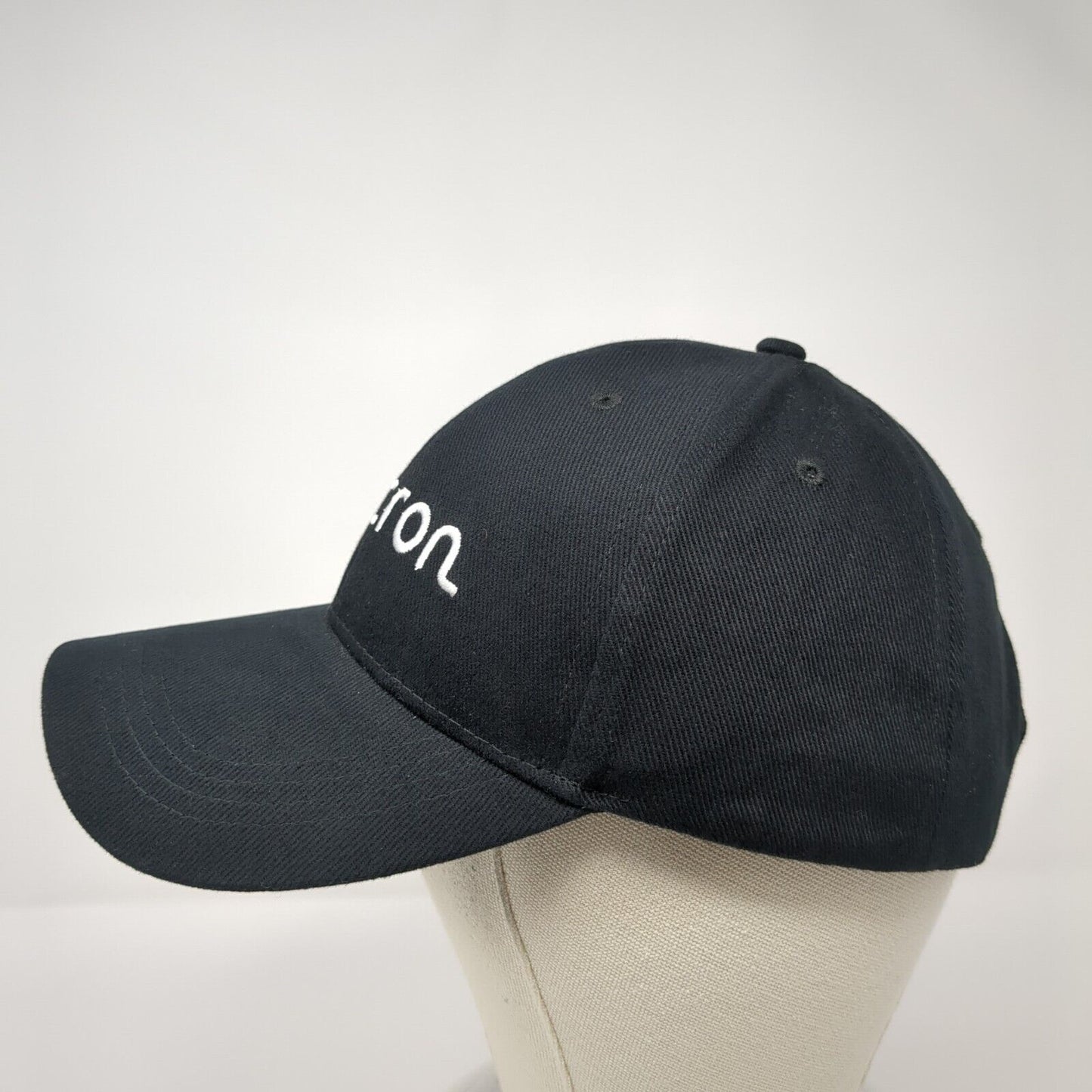 Micron Slideback Hat Black OSFA Adjustable Embroidered 6 Panel Solid