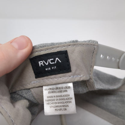 RVCA Snapback Hat Gray One Size Adjustable Mid Fit Lightweight 6 Panel