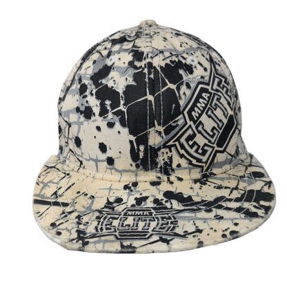 MMA Elite Fitted Hat S/M Embroidered Graphic Print Vented Holes 6 Panel