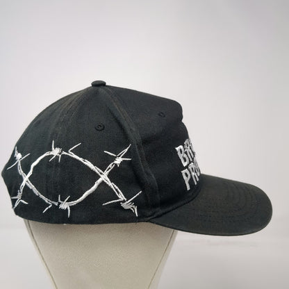 Broken Promises 5 Panel Black One Size Barbwire Embroidered Snapback Hat Logo