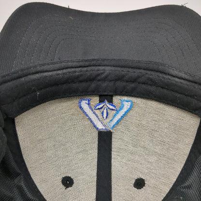 Image Solutions Baseball Cap Black One Size Strapback Curved Brim Blue Logo Hat