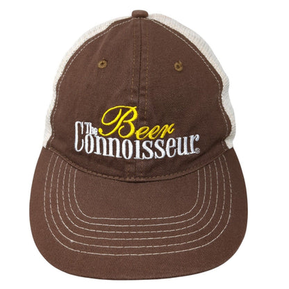 Beer The Connoisseur Snapback Trucker Hat Brown OS Adjustable Mesh Back Cotton