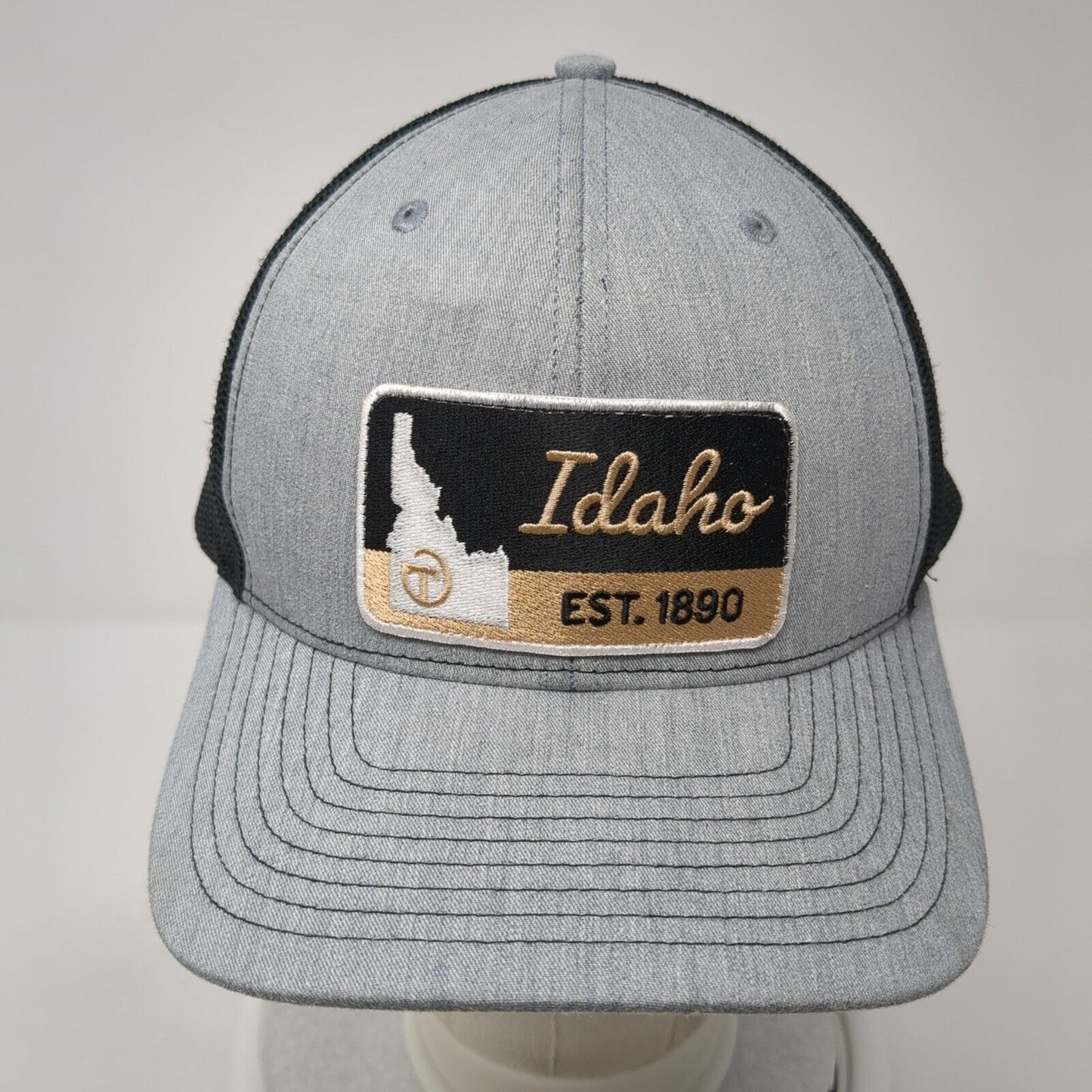 Idaho Est. 1890 Patch Snapback Mesh Back Trucker Hat Gray One Size