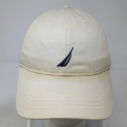 Nautica Baseball Cap Beige One Size Slideback Cotton Embroidered Blue Sail Hat
