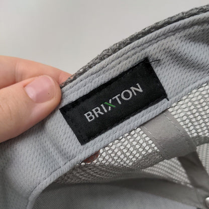 Brixton Snapback Trucker Hat Tan One Size Embroiidered Mesh Back Netplus