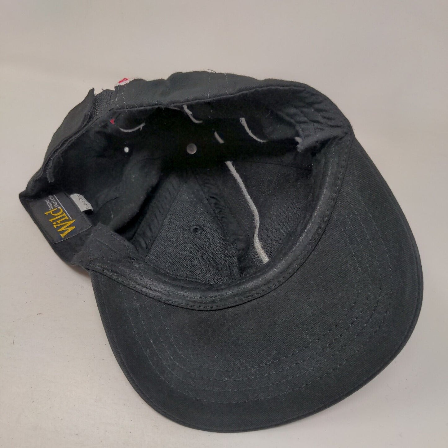 Snap-on Strapback Hat Black OS Adjustable Embroidered Wild Impact Marketing