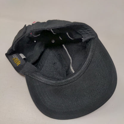 Snap-on Strapback Hat Black OS Adjustable Embroidered Wild Impact Marketing