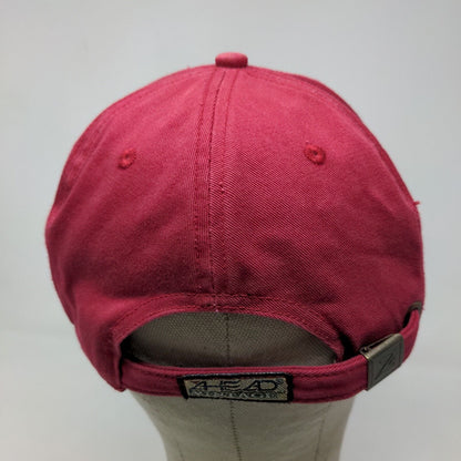 Ahead Men's Slideback Hat Red Adjustable Embroidered Coyote Crossing Golf Logo