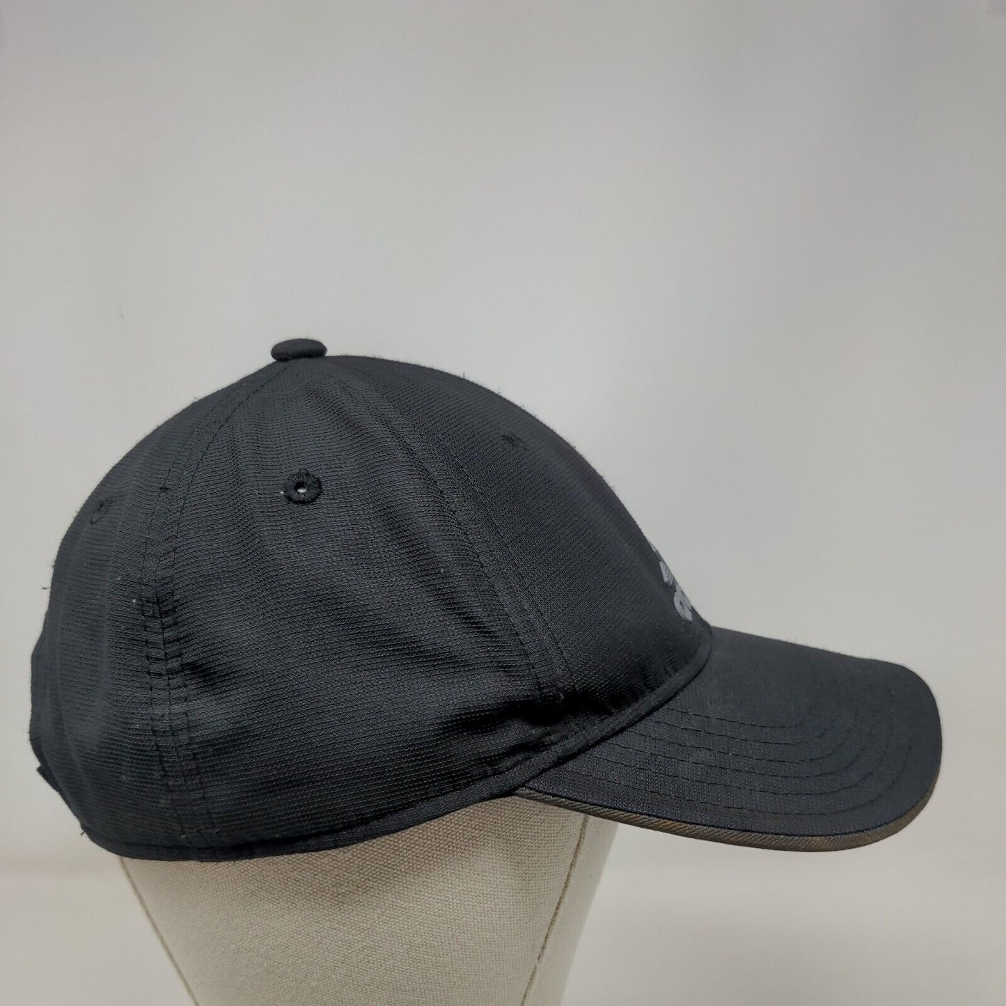 Adidas 3 Stripes Logo Strapback Hat Black One Size Adjustable 6 Panel