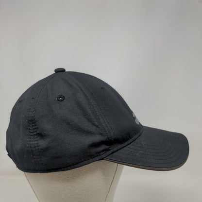 Adidas 3 Stripes Logo Strapback Hat Black One Size Adjustable 6 Panel