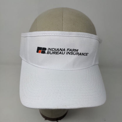 Nissin Men's Strapback Hat White Graphic Indiana Farm Bureau Insurance Logo