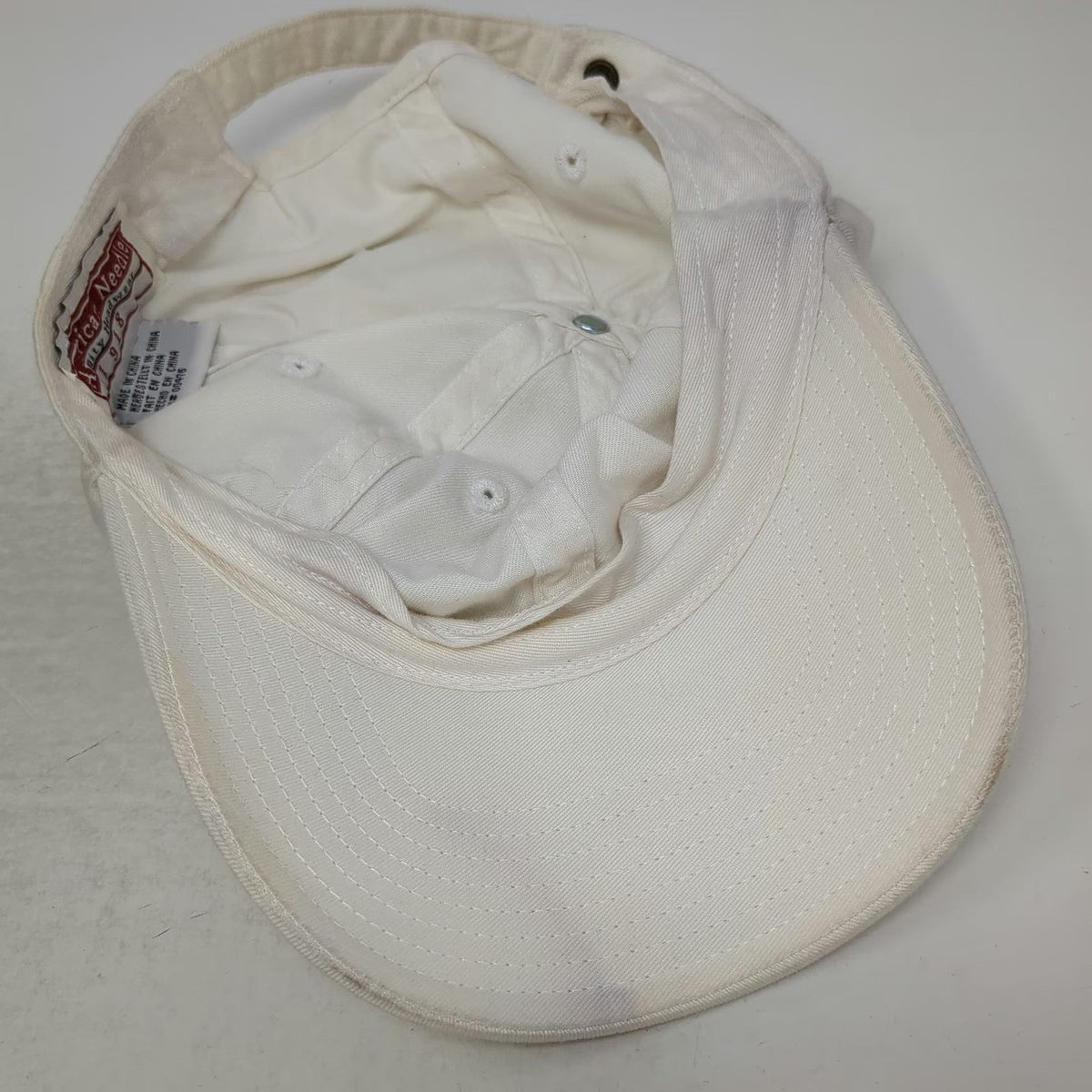 American Needle Baseball Cap White One Size Bamboo Cotton Slideback Plain Hat