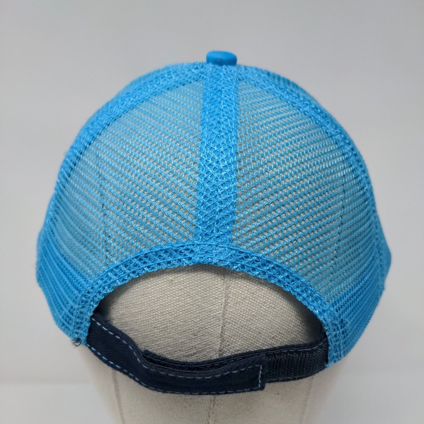 Seven Devils Whsikey Strapback Hat Blue OSFA Adjustable Embroidered Mesh Back