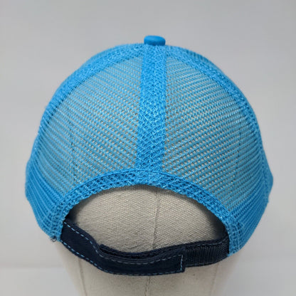 Seven Devils Whsikey Strapback Hat Blue OSFA Adjustable Embroidered Mesh Back