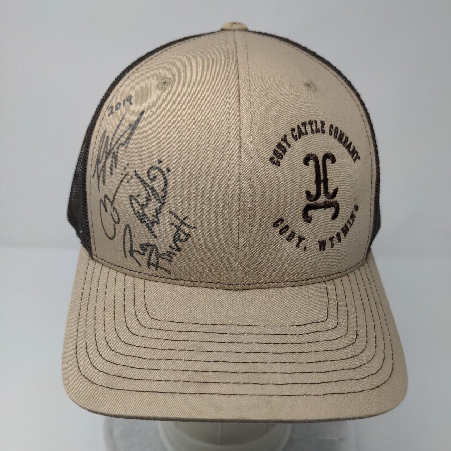 Cody Cattle Company Snapback 112 Trucker Hat Tan OSFA Mesh Back Richardson