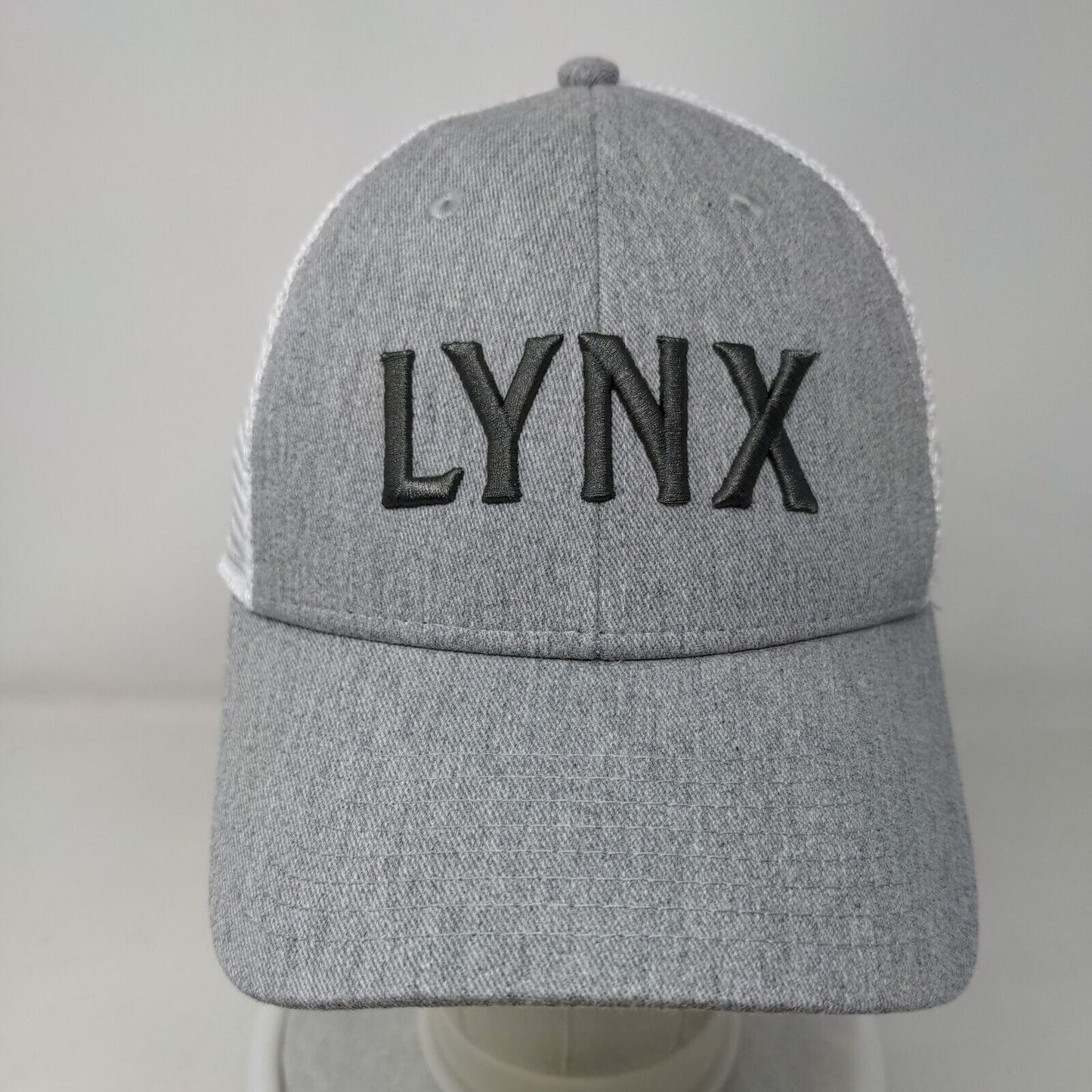 LYNX Snapback Trucker Hat Gray One Size Adjustable Mesh Back Dome Headwear Co.
