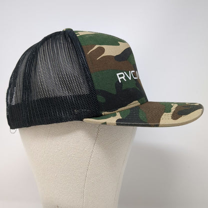 RVCA Trucker Hat Green One Size Camo Hawaii RVCALOHA Mesh Snapback Structured