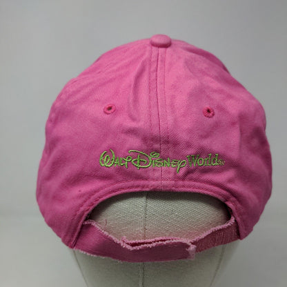 Walt Disney World Girl's Strapback Hat Pink Distressed Mickey Logo Cotton