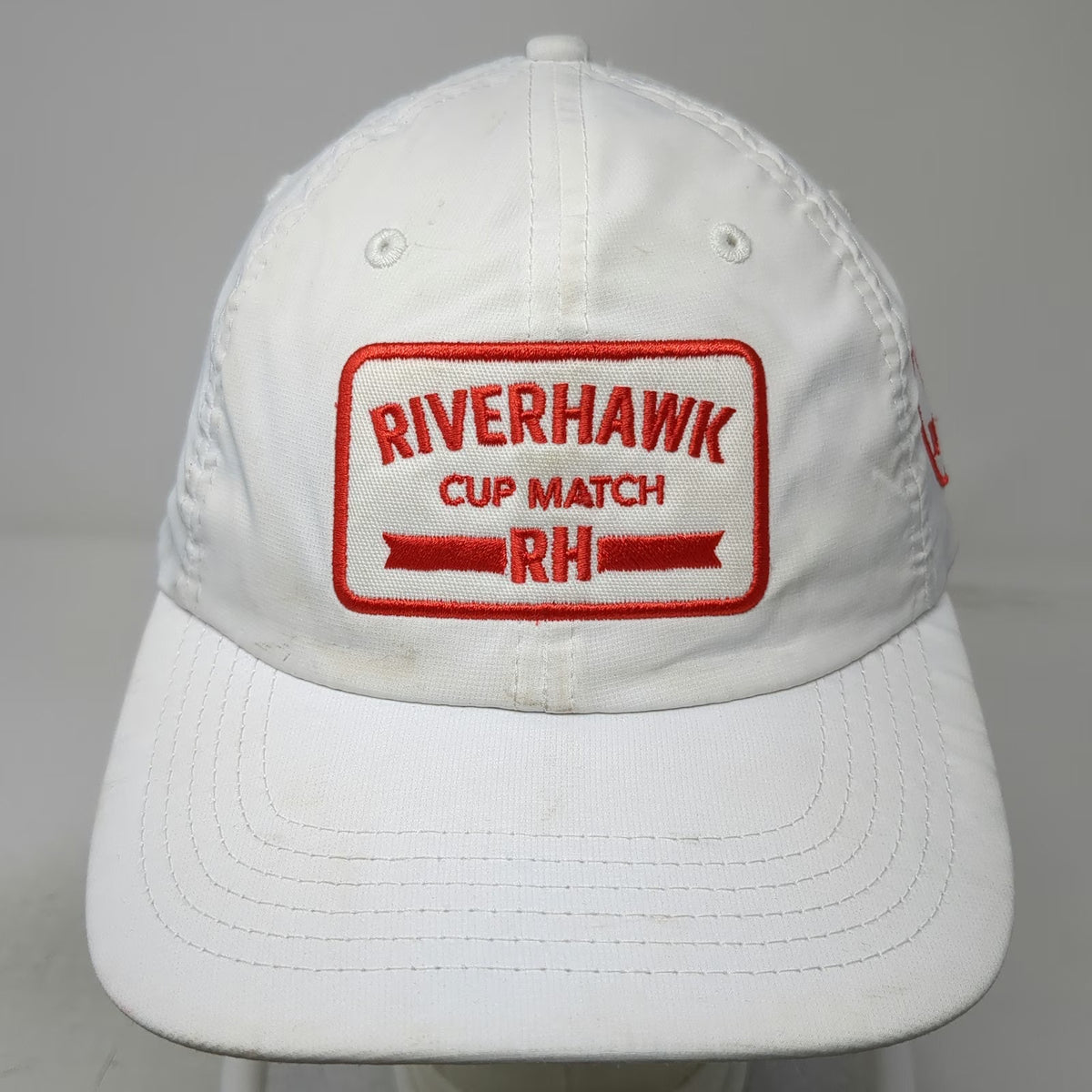 Legendary Baseball Cap White One Size Riverhawk Cup Match RH Redhawk Strapback
