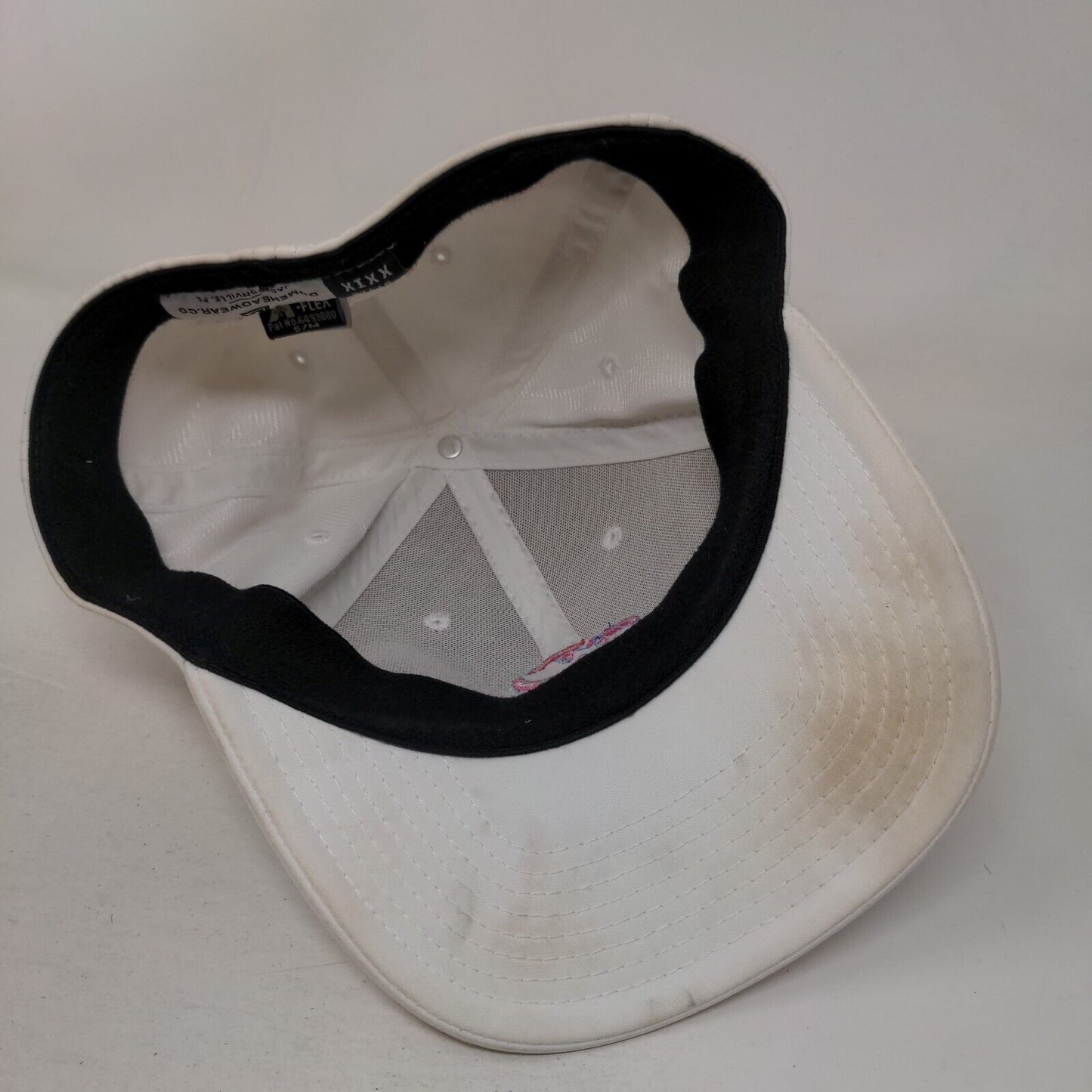 Domeheadwear.co Fitted Hat White S/M Style XXIX Embroidered Vented Holes
