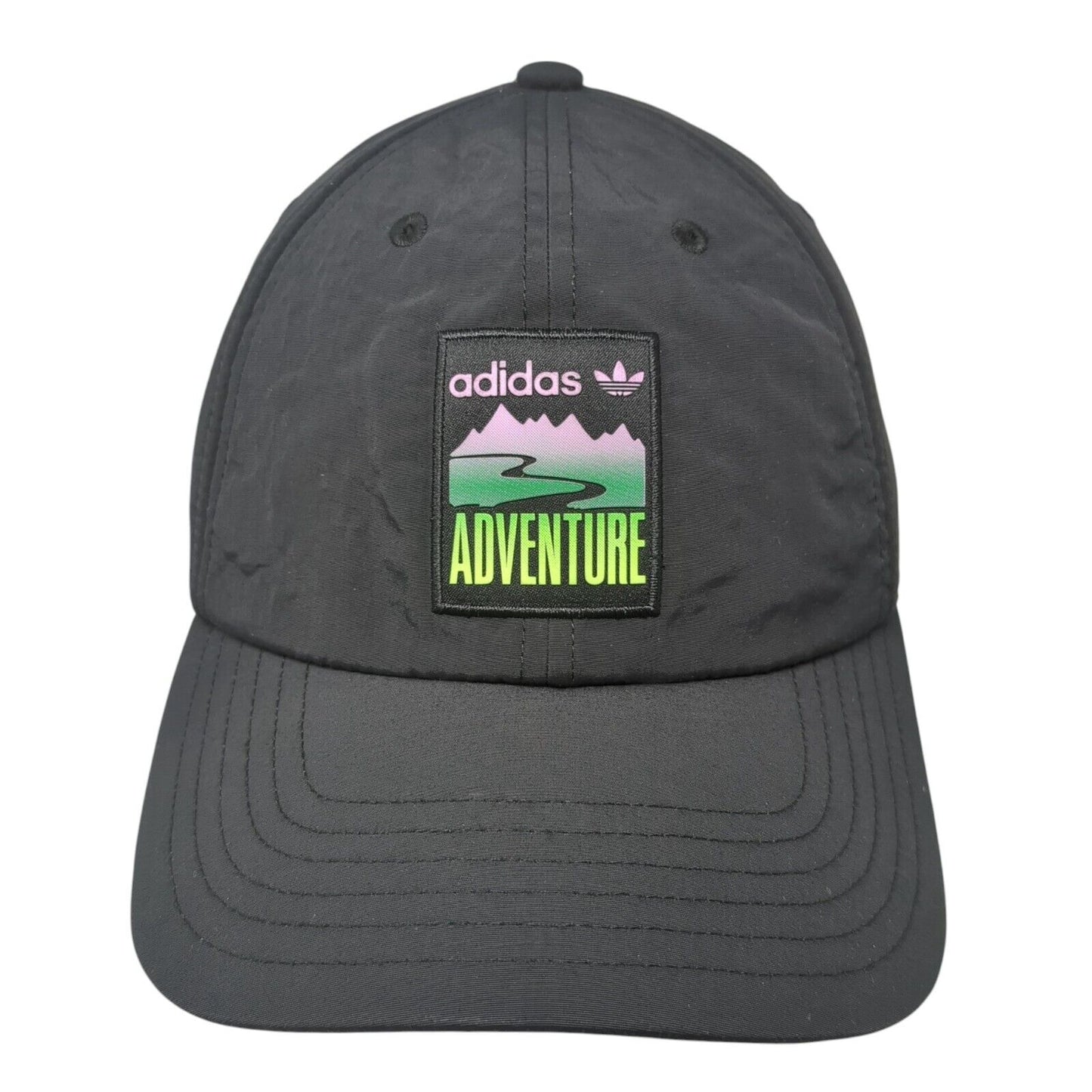Adidas Adventure Slideback Hat Black One Size Adjustable Embroidered 3 Stripes