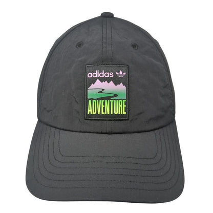Adidas Adventure Slideback Hat Black One Size Adjustable Embroidered 3 Stripes