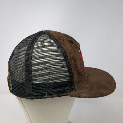 Domo Trucker Brown One Size Fuzzy Mesh Snapback Character Face Mascot Logo Hat