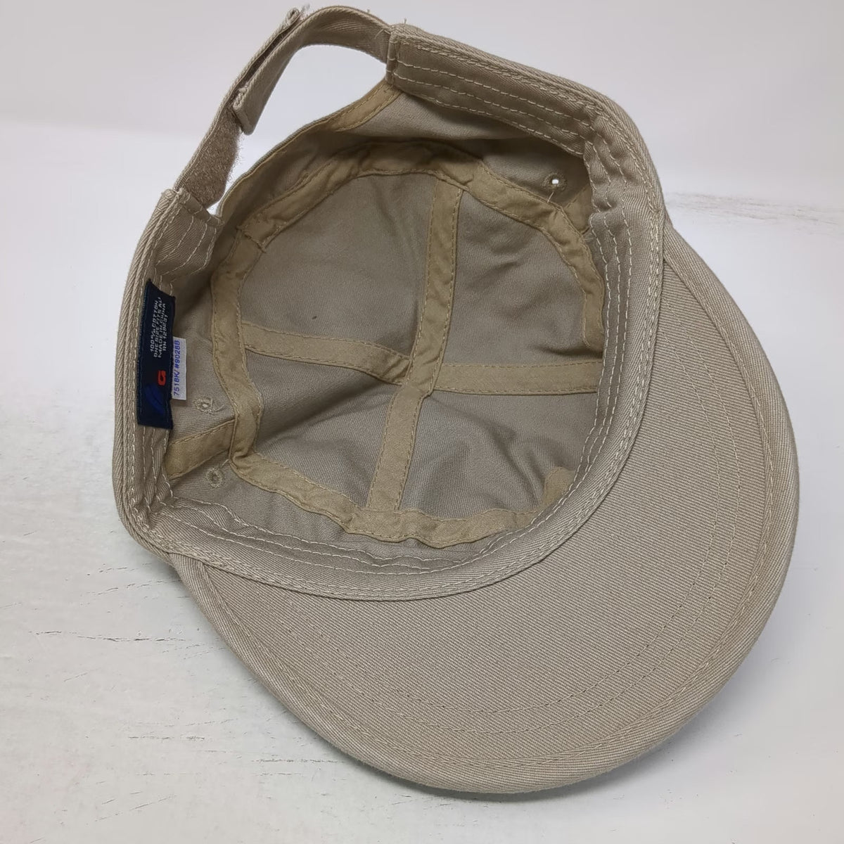 Army Cap Beige One Size Cotton Adjustable Strapback Solid Plain Military Hat