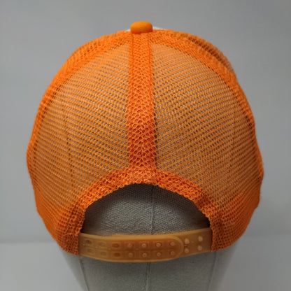 Smiley Snapback Mesh Back Rope Trucker Hat Orange One Size Colorblock