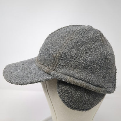 GAP 5 Panel Gray OS Hat Ear Flaps Thinsulate Fleece Winter Strapback Vintage