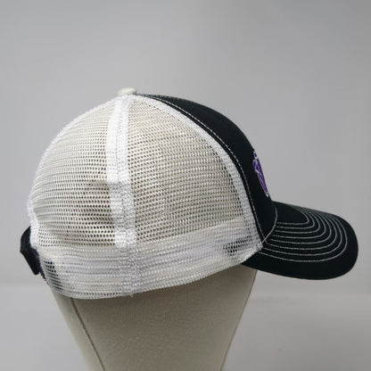 Port & Company Baseball Cap Hat Black OSFM Mesh Horse Logo Contrast Stitching