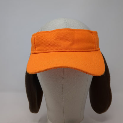 Unbranded Sun Visor Hat Orange One Size Adjustable Strap Lightweight Ear Flaps