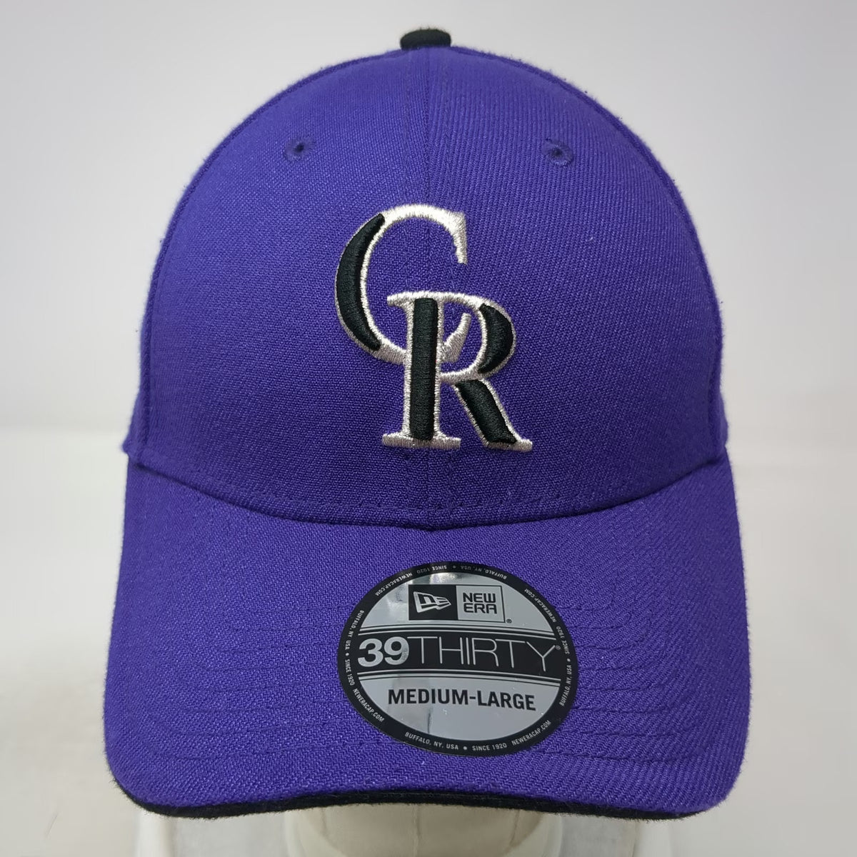 Colorado Rockies MLB New Era Baseball Cap Purple L 39THIRTY Stretch Fit Curved