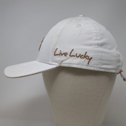 Black Clover Baseball Cap White OSFM Live Lucky Journeys Mountain Slideback Hat
