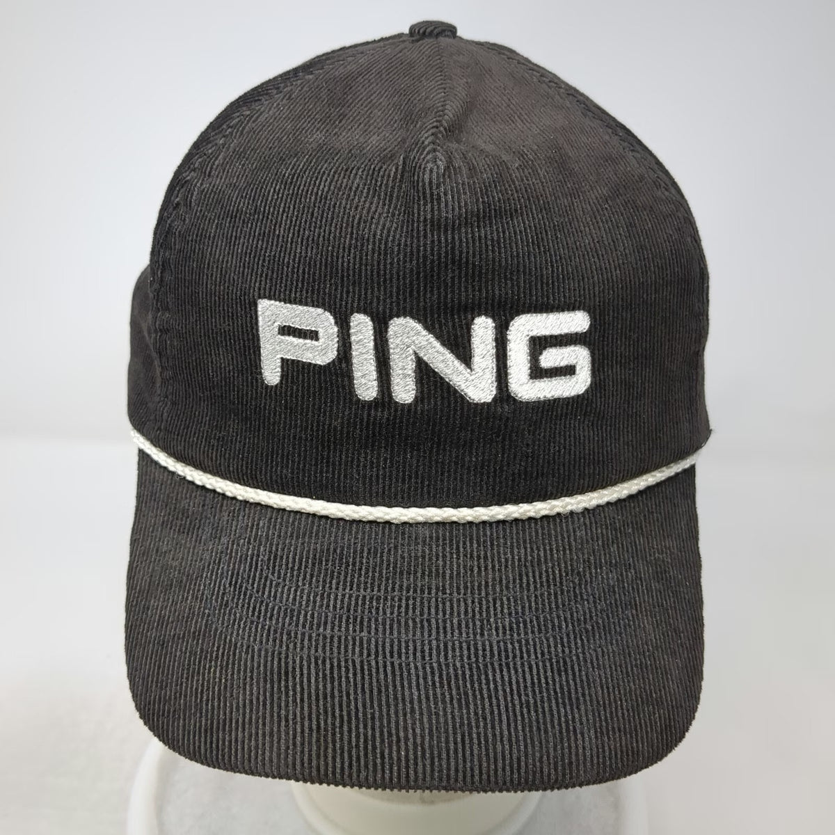 Ping 5 Panel Black Hat One Size Rope Corduroy Strapback Golf Embroidered USA