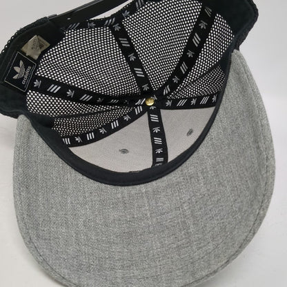 Adidas Gray Trucker Hat One Size Trefoil Logo Snapback Mesh Back 3 Stripes