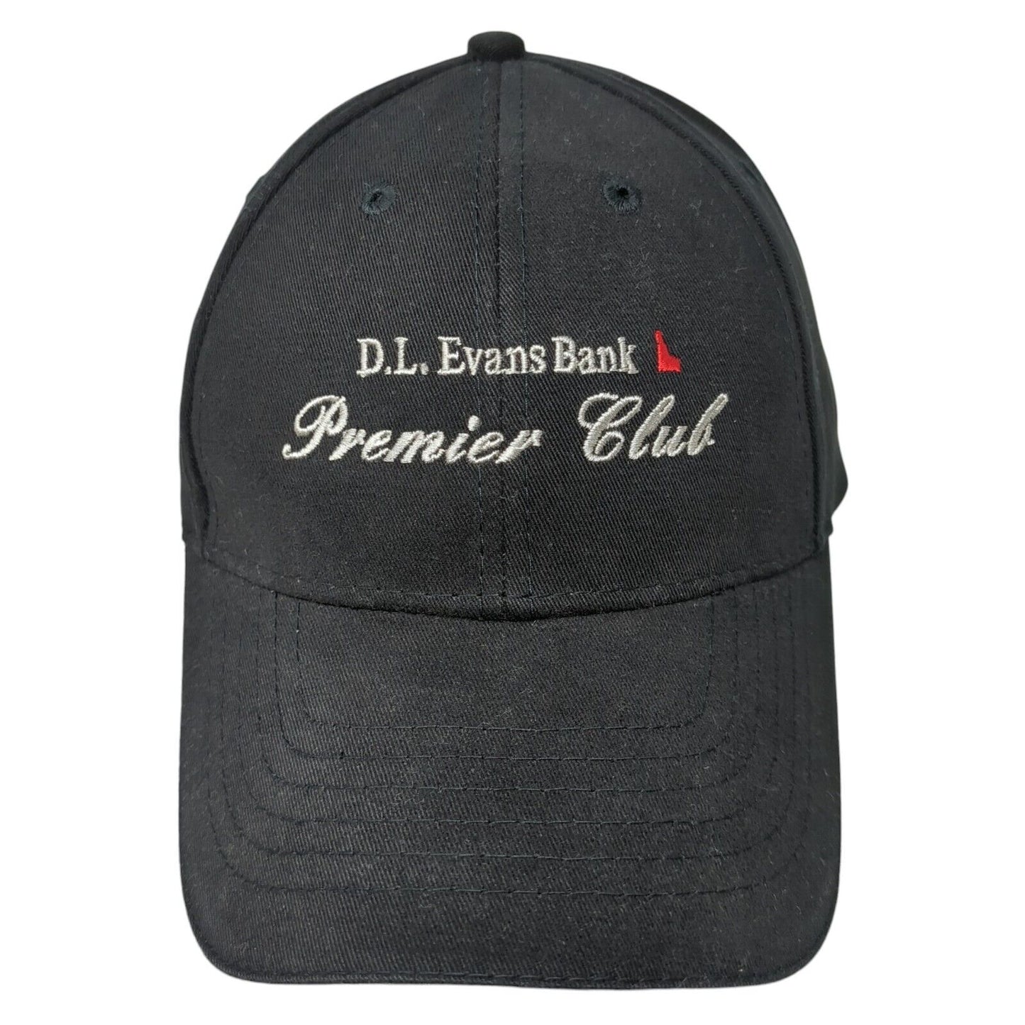 D.L. Evans Bank Premier Club Strapback Hat Black One Size Adjustable