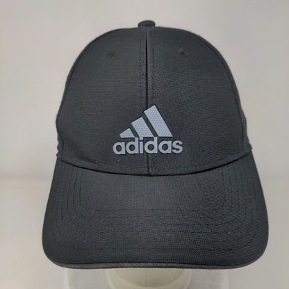 Adidas Strapback Hat Black One Size Adjustable Vented Holes 6 Panel