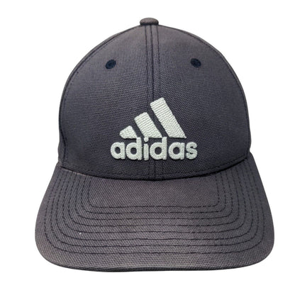 Adidas 3 Stripes Fitted Hat Blue L/XL Embroidered A-Flex Solid 6 Panel