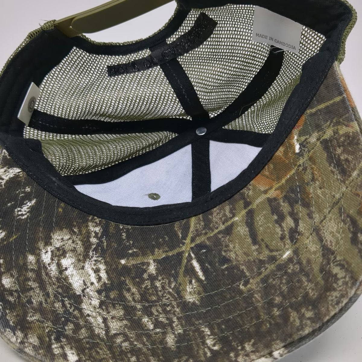 CAT Trucker Hat Green One Size Camo Mesh Snapback Built Of California Workwear