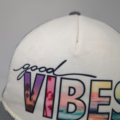 O'Neill Trucker Hat Gray One Size Good Vibes Beach Sunset Surf Mesh Snapback