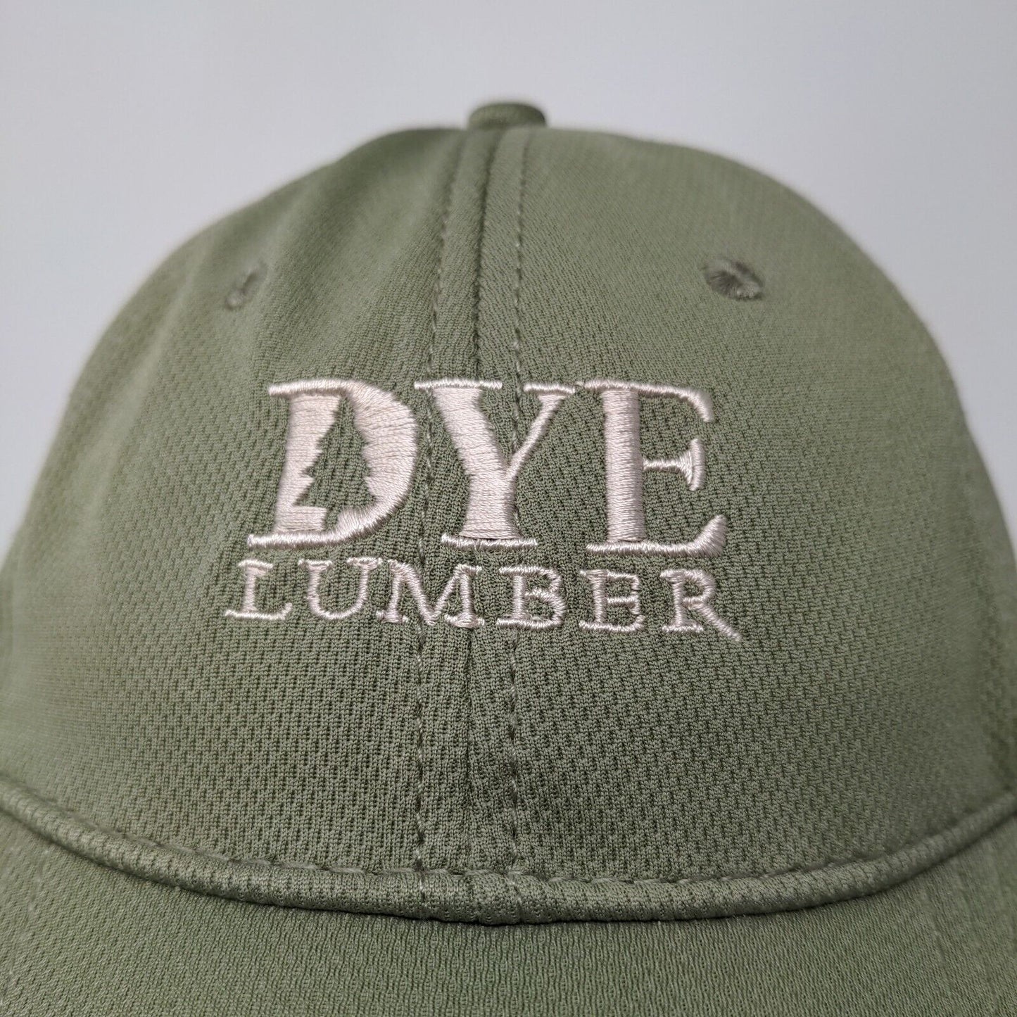 DYE Lumber Men's Slideback Hat Green Beige Adjustable Embroidered Logo