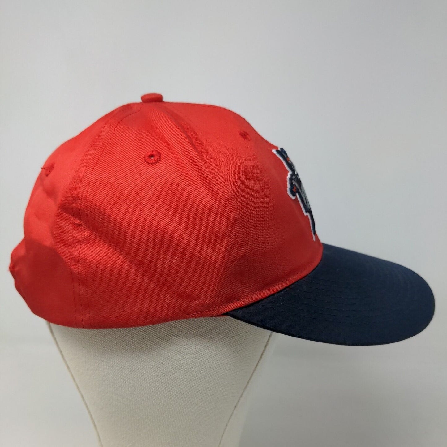 OC Sports Men's Strapback Hat Red Blue OSFM Embroidered Louisville Bats Logo