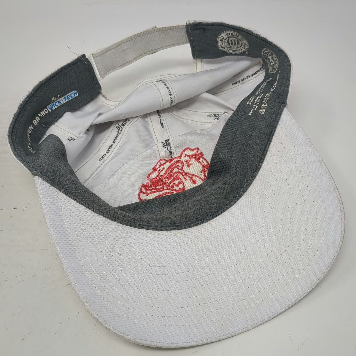 '47 Gonzaga Bulldogs NCAA Cap White Red One Size Wick Tech Strapback Zags Hat