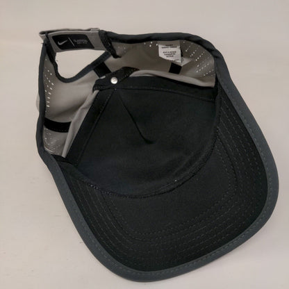 Nike Strapback Hat Gray OSFM Embroidered Classic 99 Dri-Fit Laser Cut