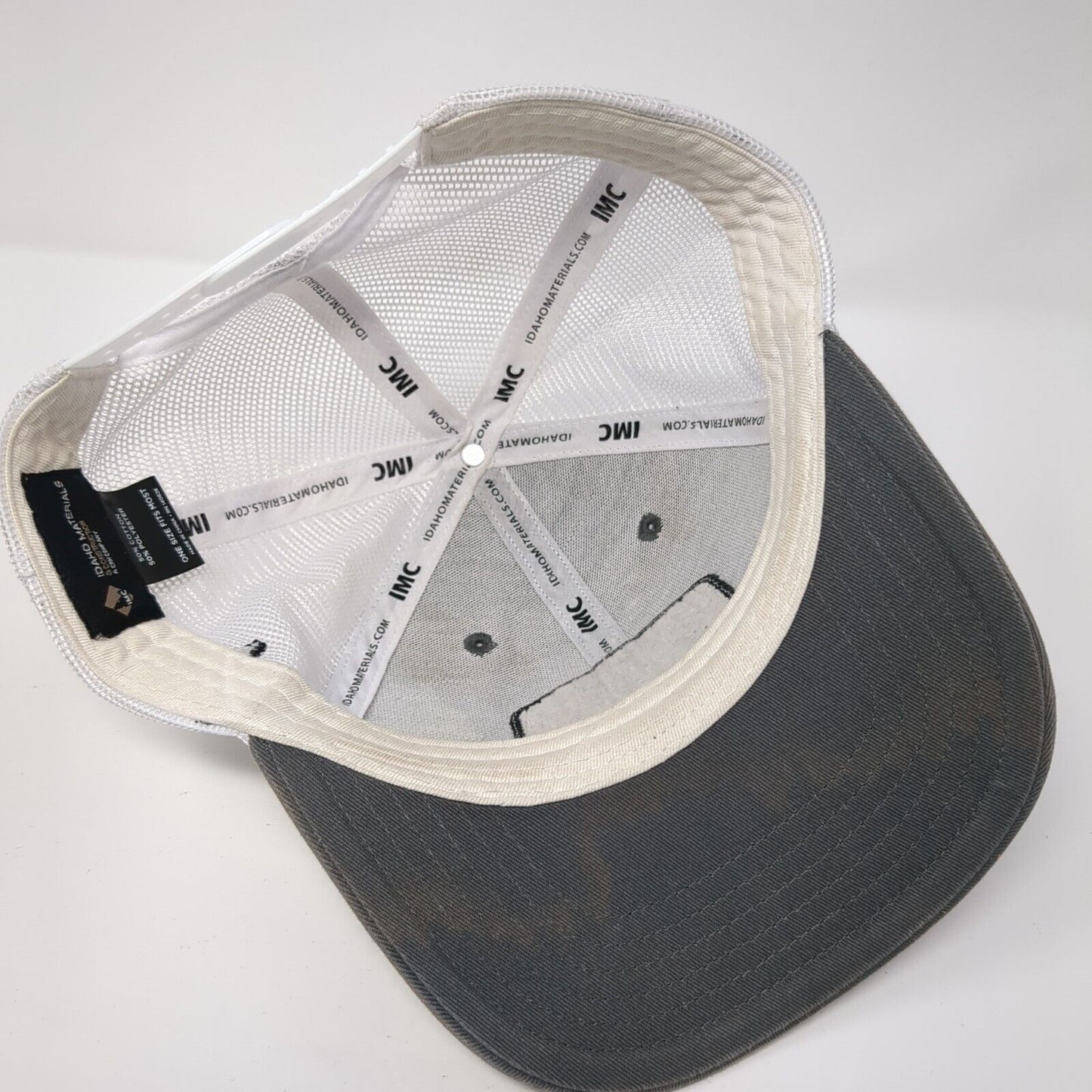 IMC Idaho Material Construction Snapback Trucker Hat Gray OS Adjustable Mesh