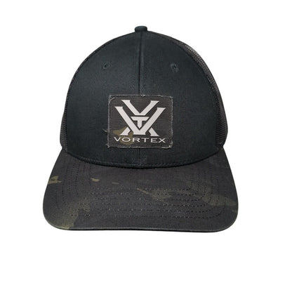 Vortex Snapback Trucker Hat Black OSFM Adjustable Mesh Back Vented Holes