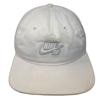 Nike 5 Panel Hat White One Size Snapback SB Embroidered Logo Skateboard Cap